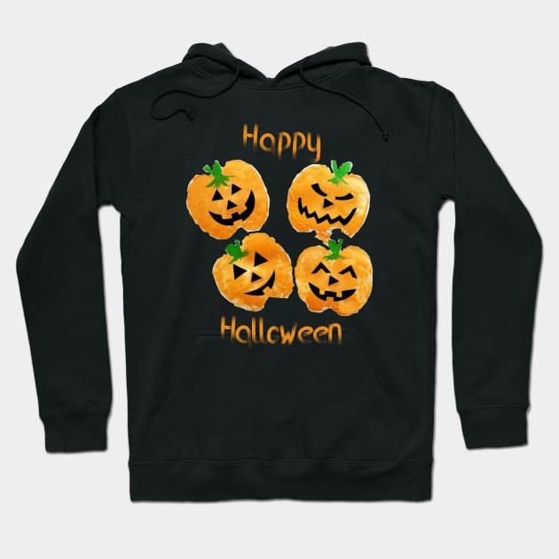 Happy Halloween 2021 - Smiling funny pumpkins Hoodie by diystore